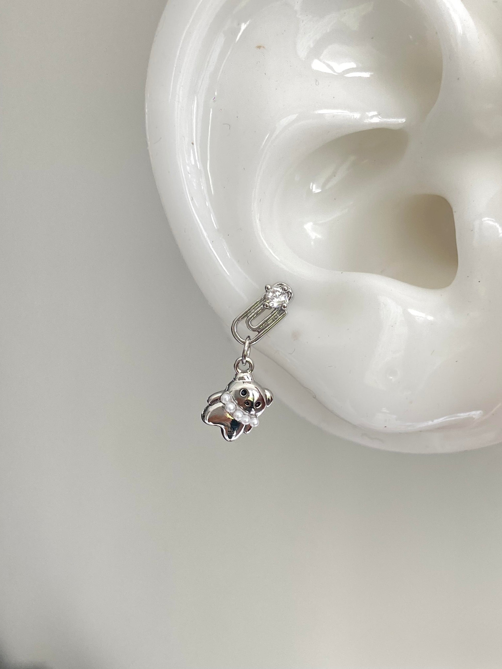 Bear Clip Helix Earrings