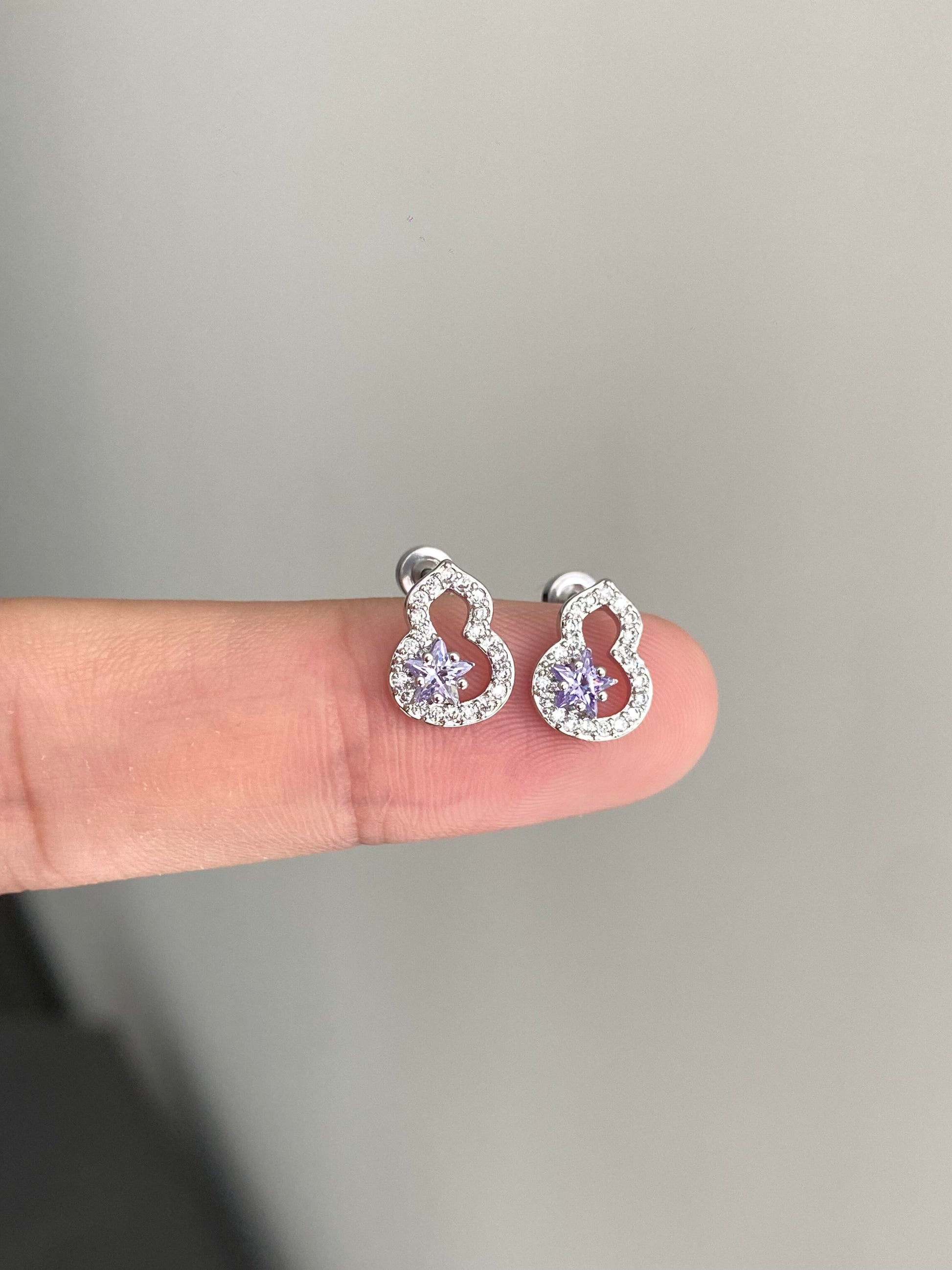 Lavender Startrap Helix Earrings