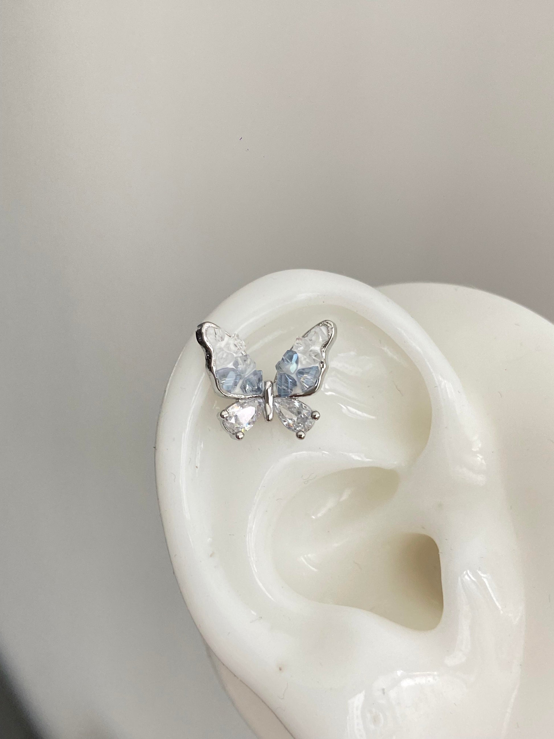 Crystal Butterfly Helix Earrings