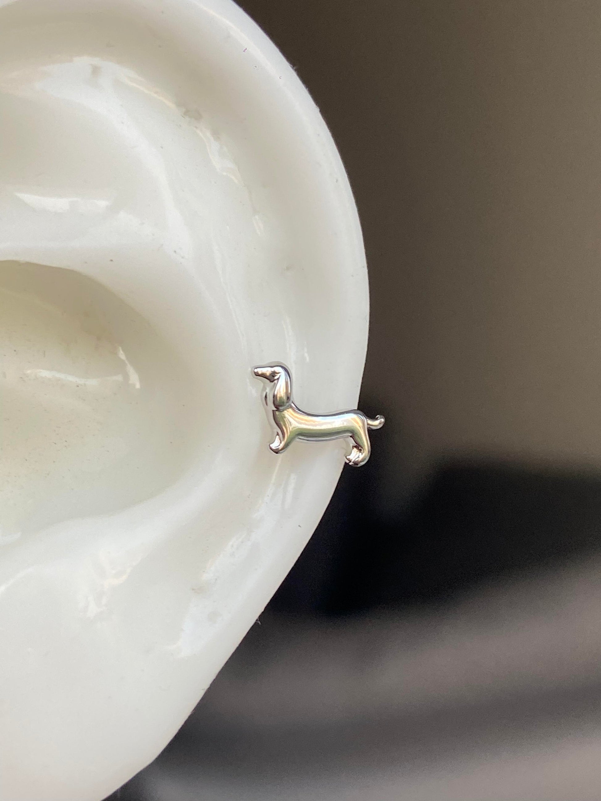 Dachshund Puppy Helix Earrings