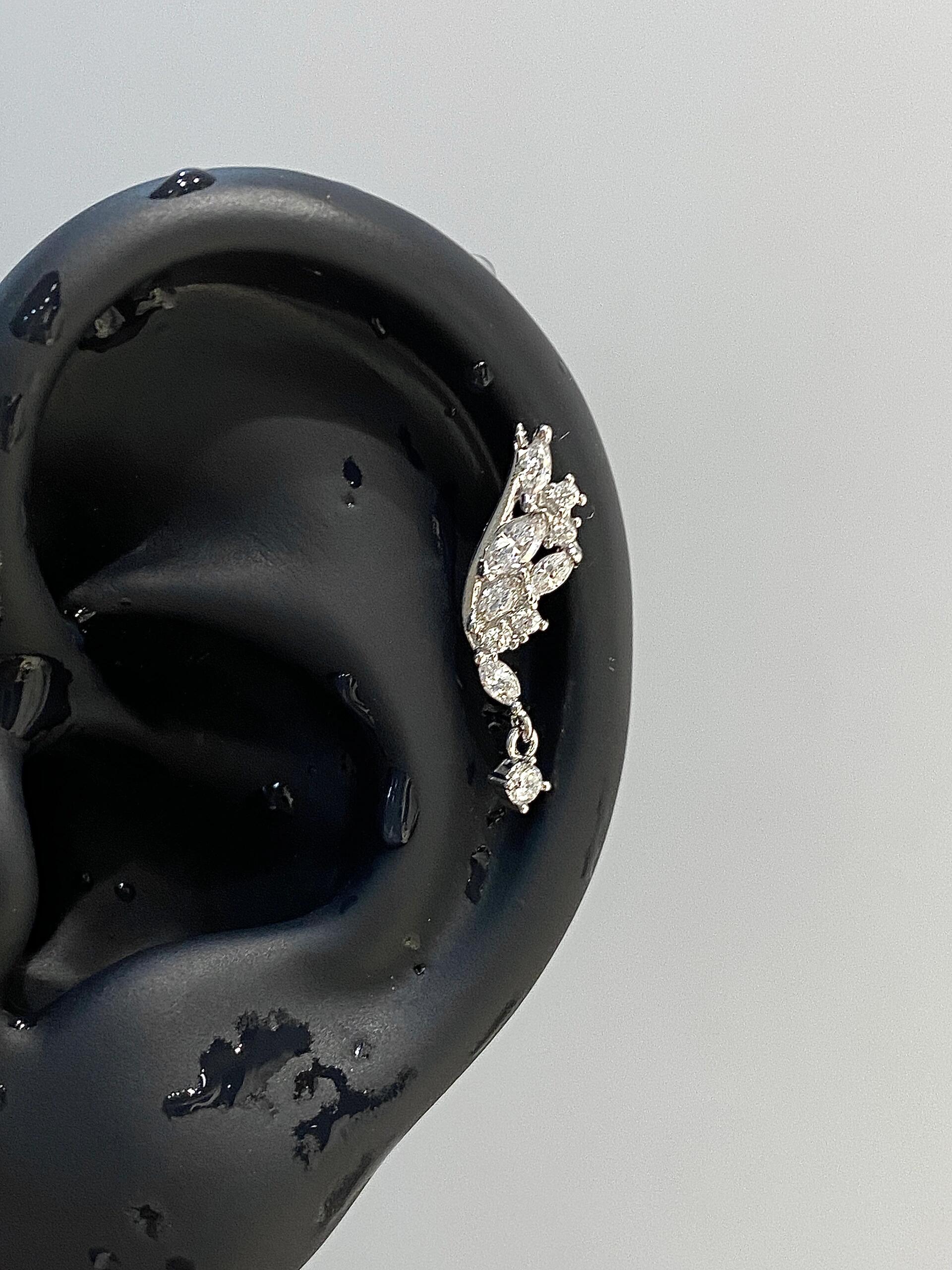 Crystal Wing Helix Earrings