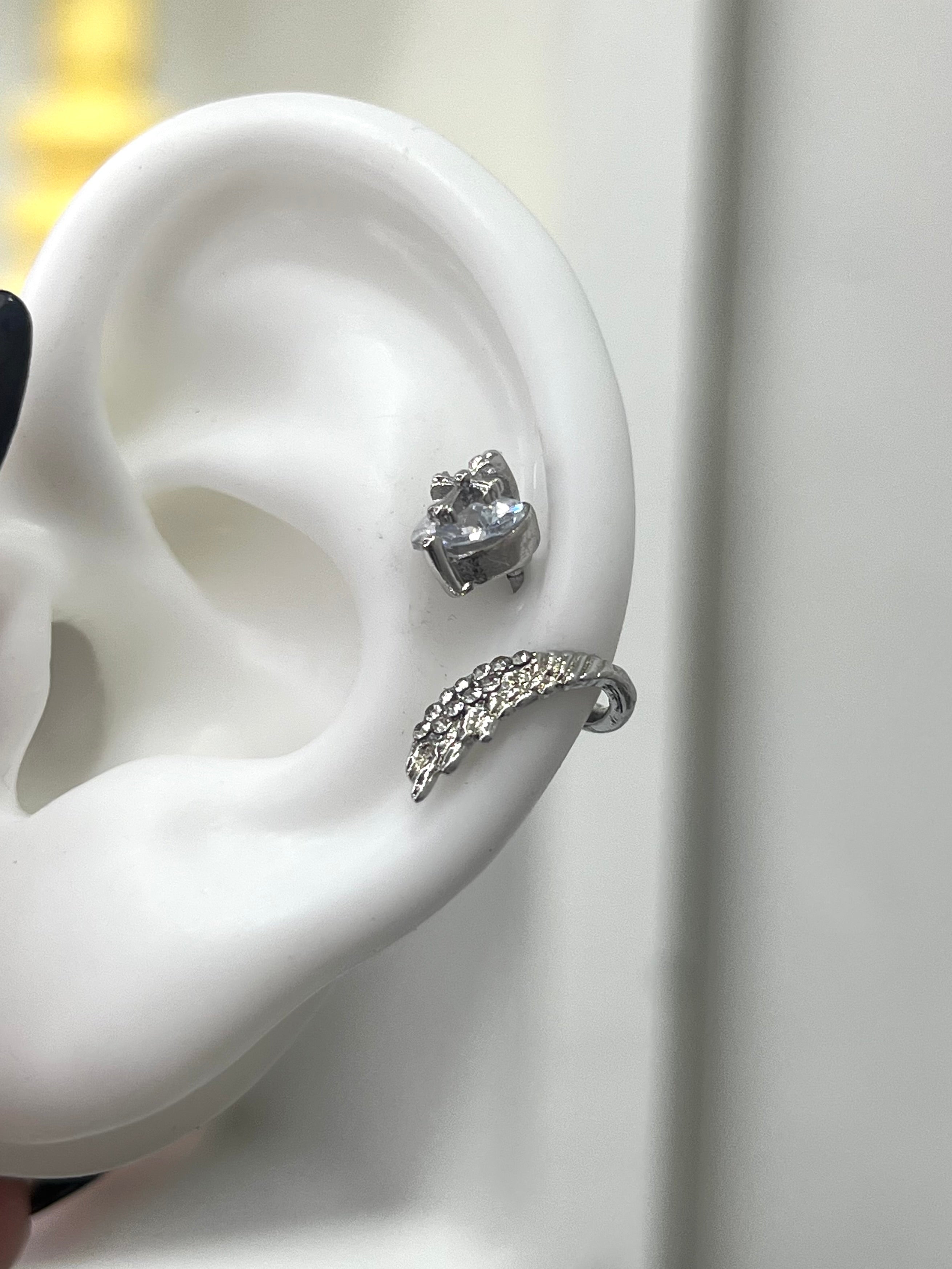 Heart Wings Helix Earrings