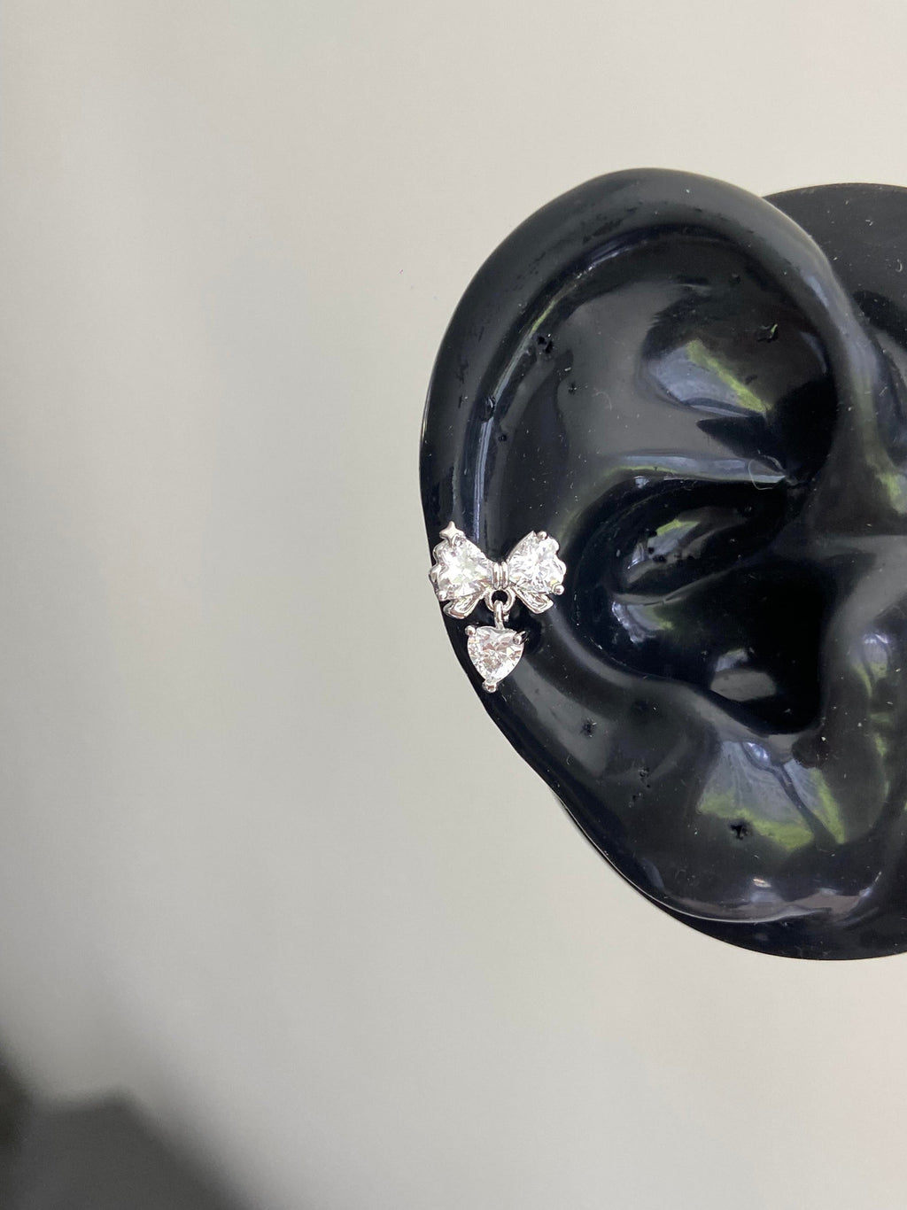 Bow Heart Helix Earrings