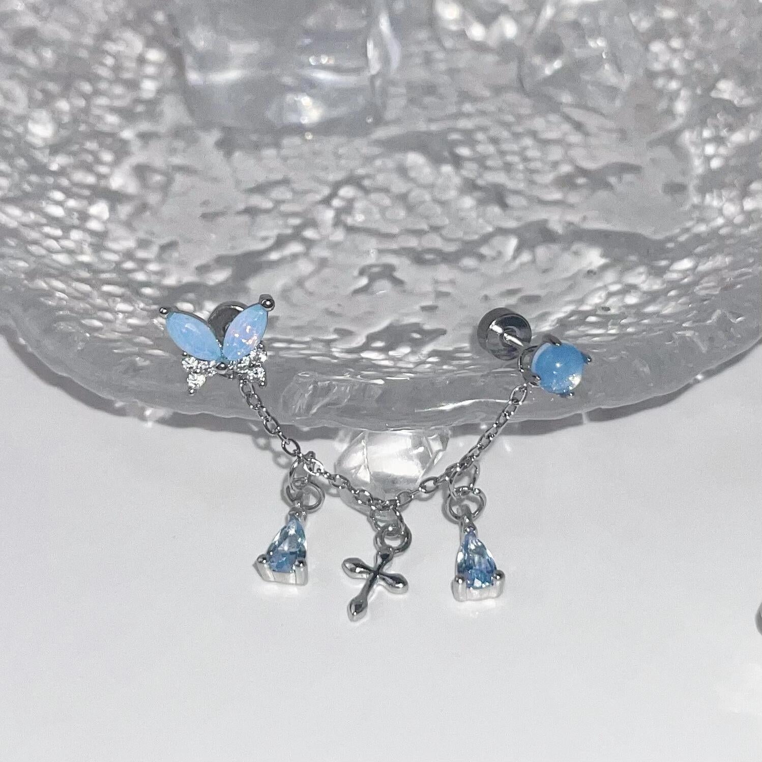 Butterfly Links Chain Earrings