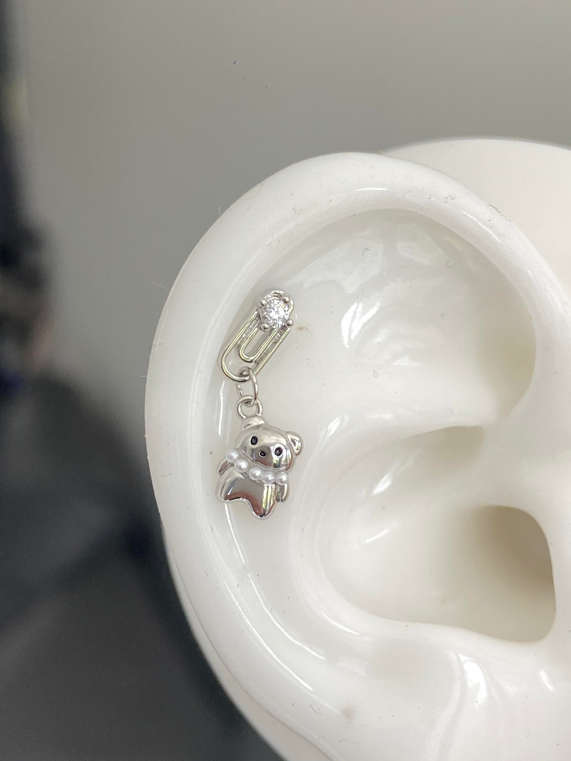 Bear Clip Helix Earrings