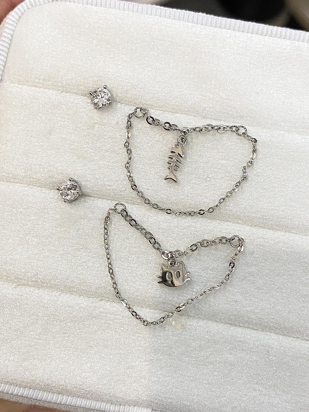 Hanging Fish Chain Earrings
