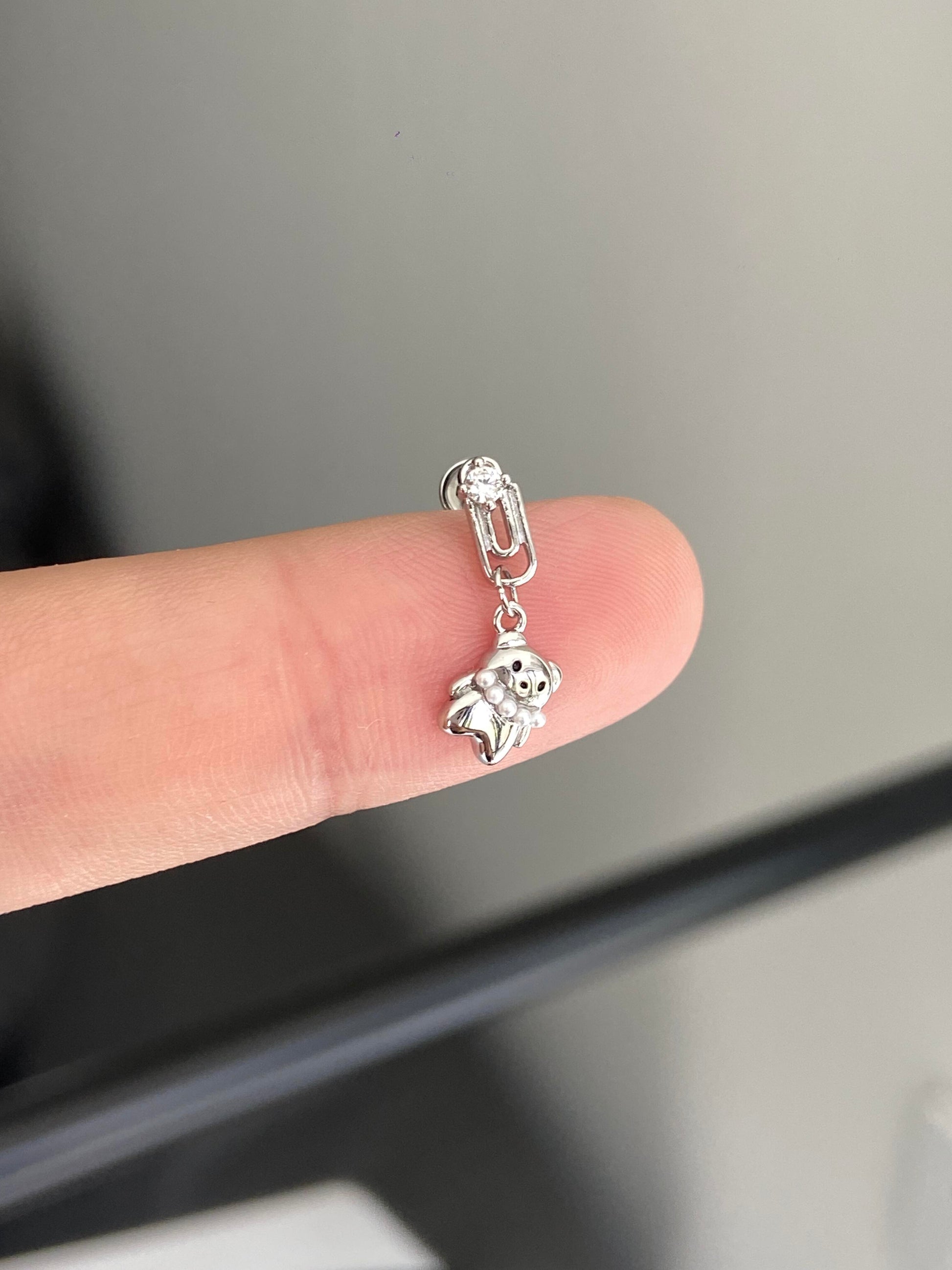 Bear Clip Helix Earrings