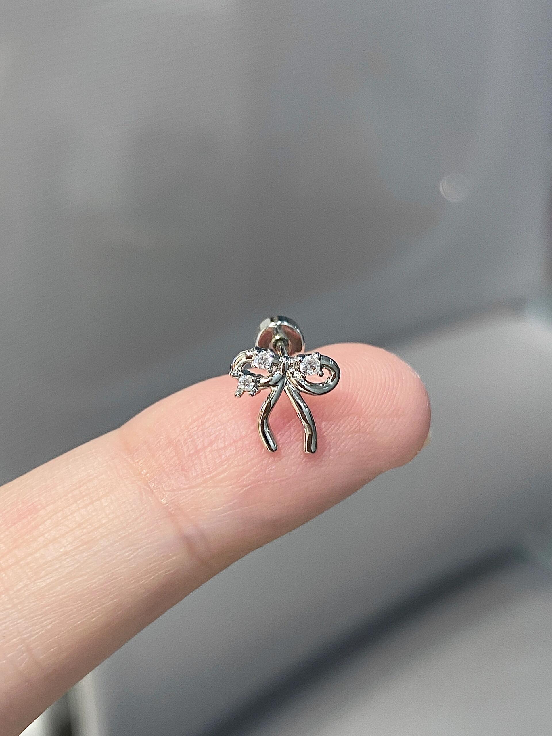 Sparkly Ribbon Helix Earrings