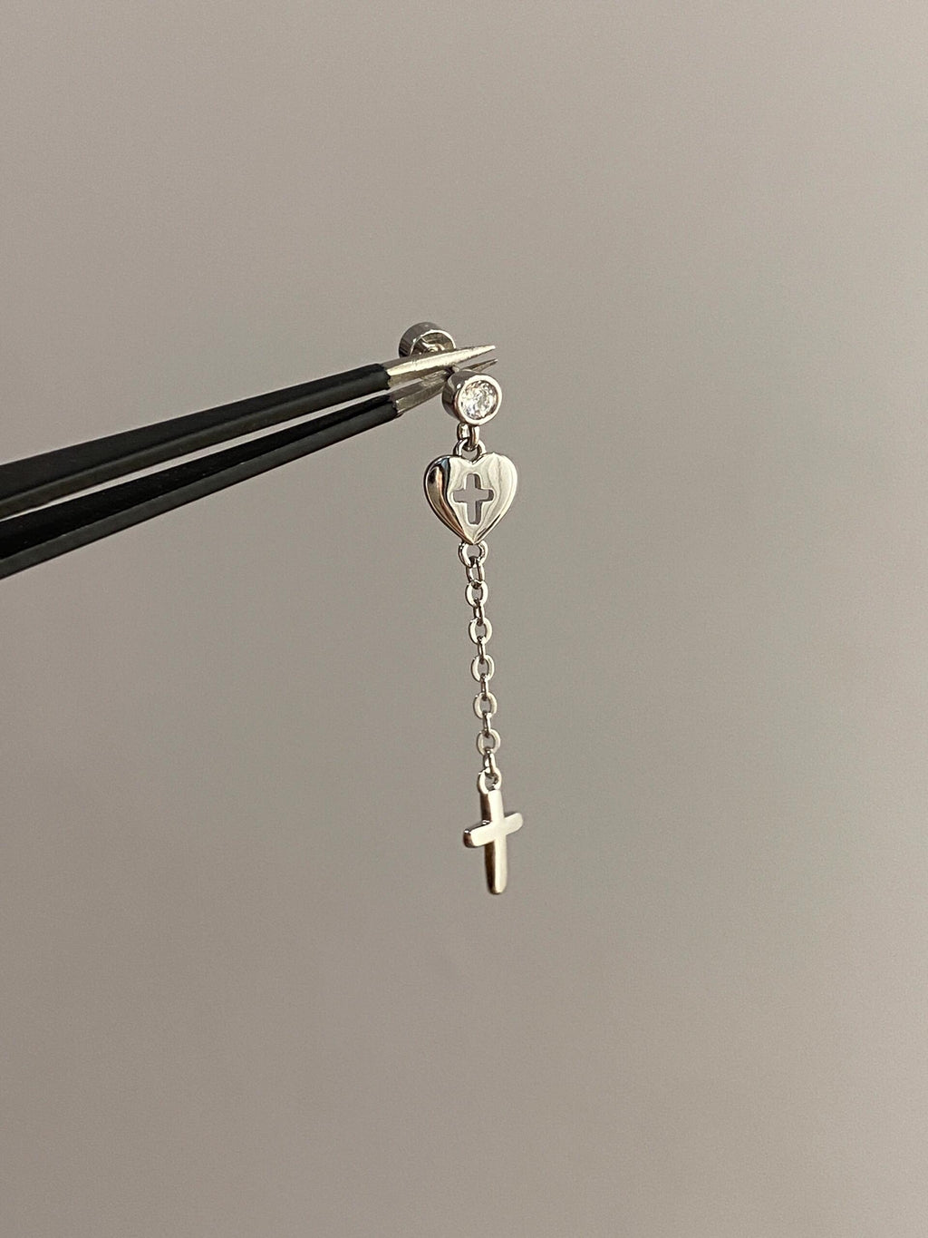 Cross Dangle Helix Earrings