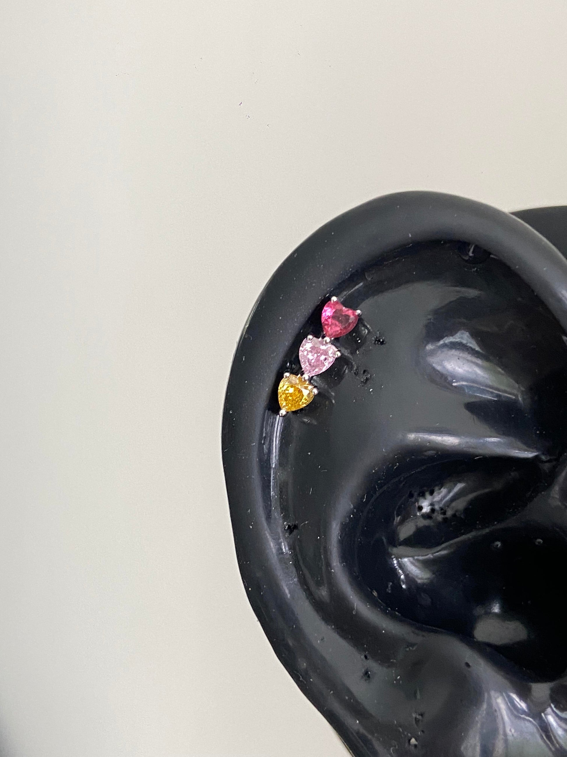 Colourful Hearts Helix Earrings