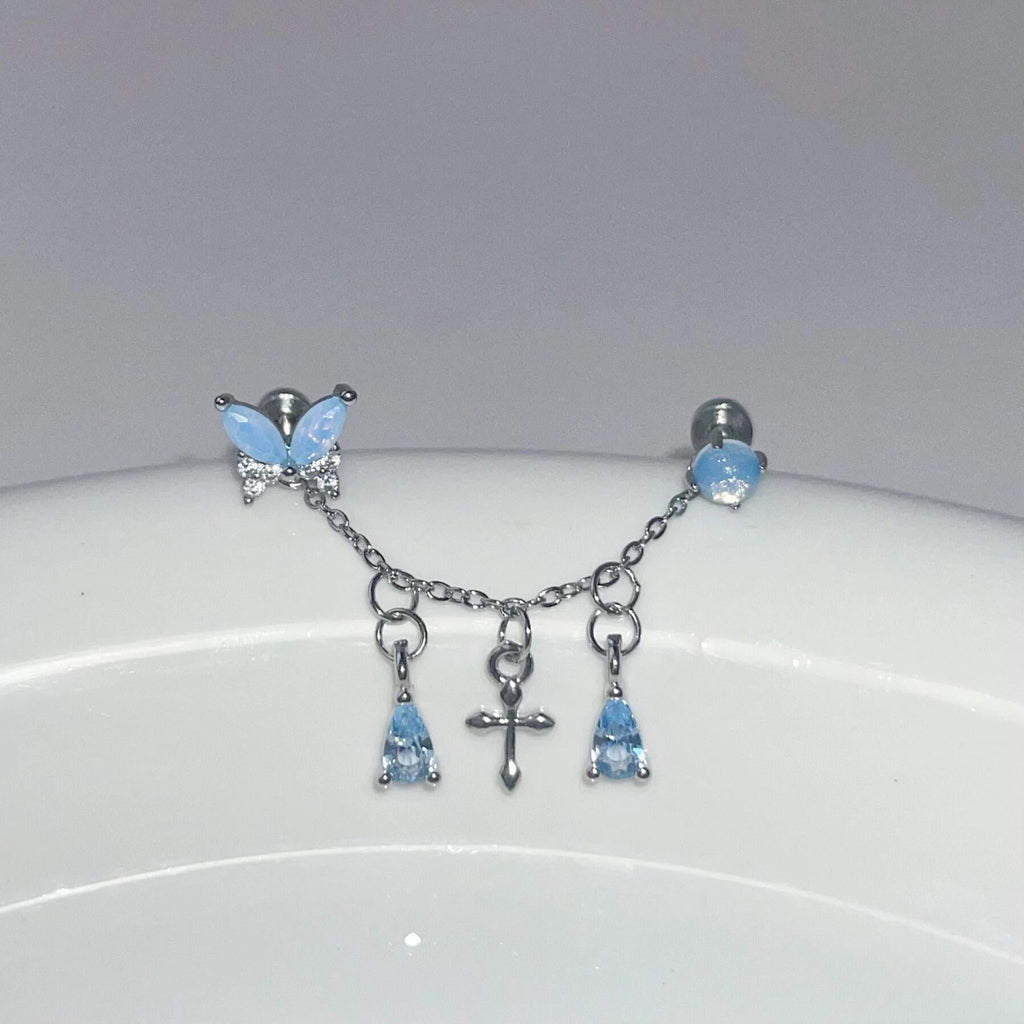 Butterfly Links Chain Earrings