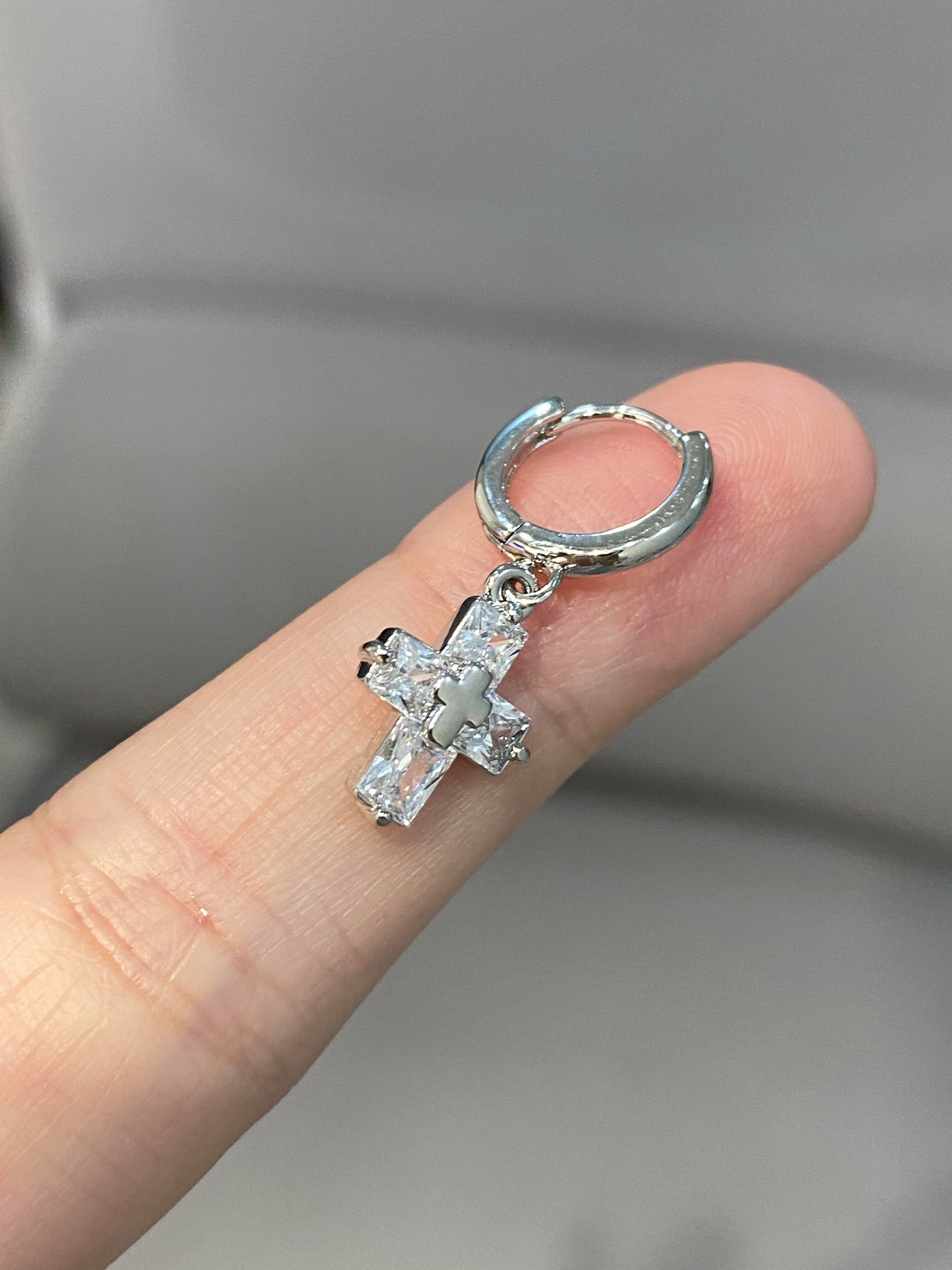 Crystal Cross Helix Earrings