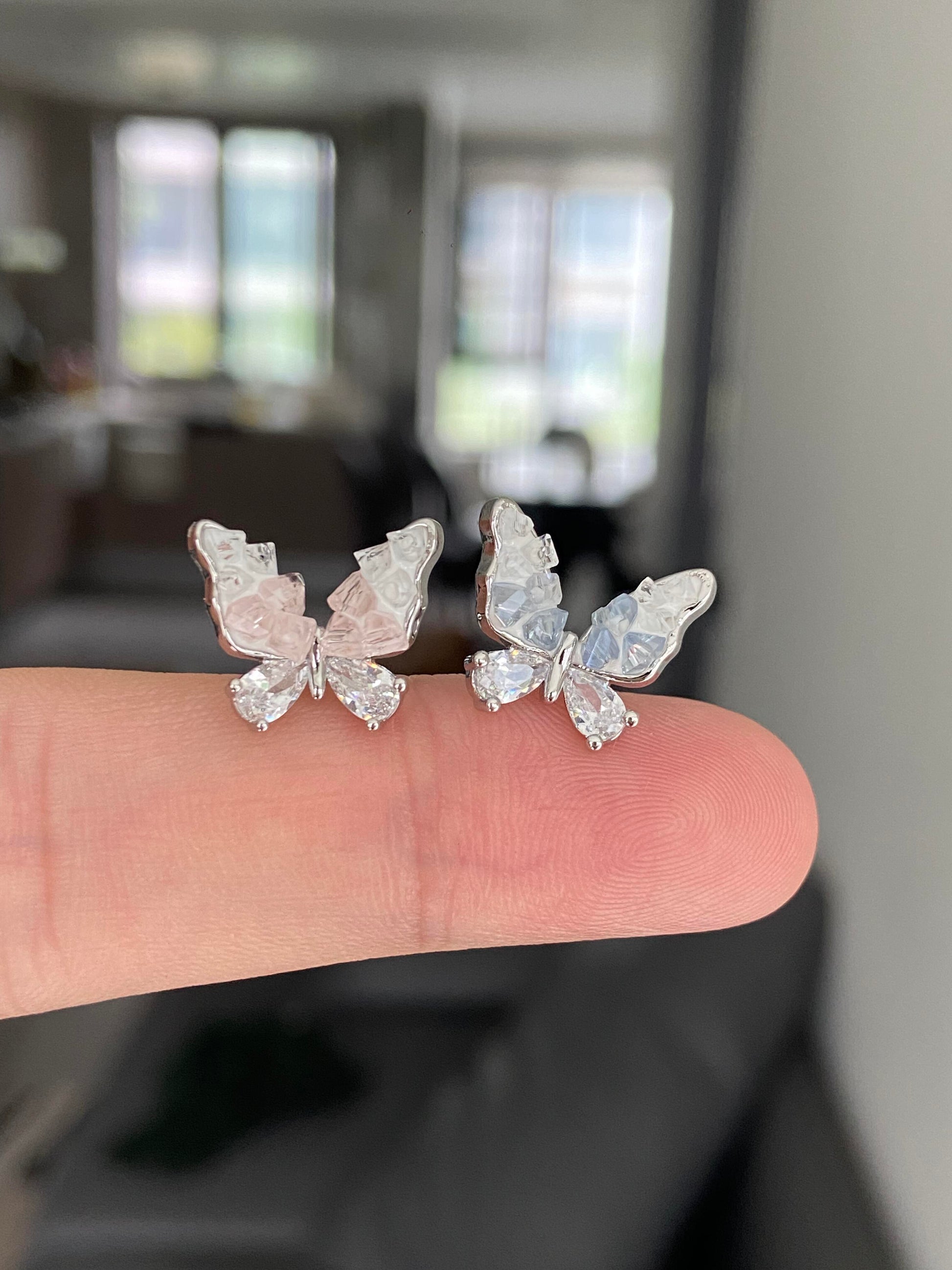 Crystal Butterfly Helix Earrings