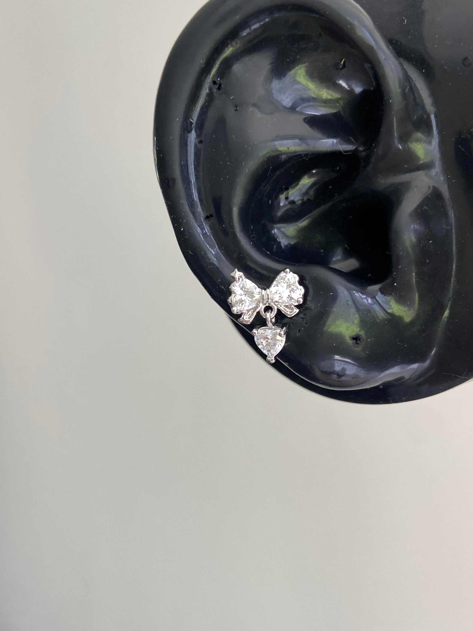 Bow Heart Helix Earrings