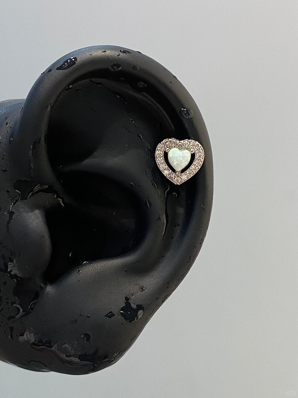 Frosted Heart Helix Earrings