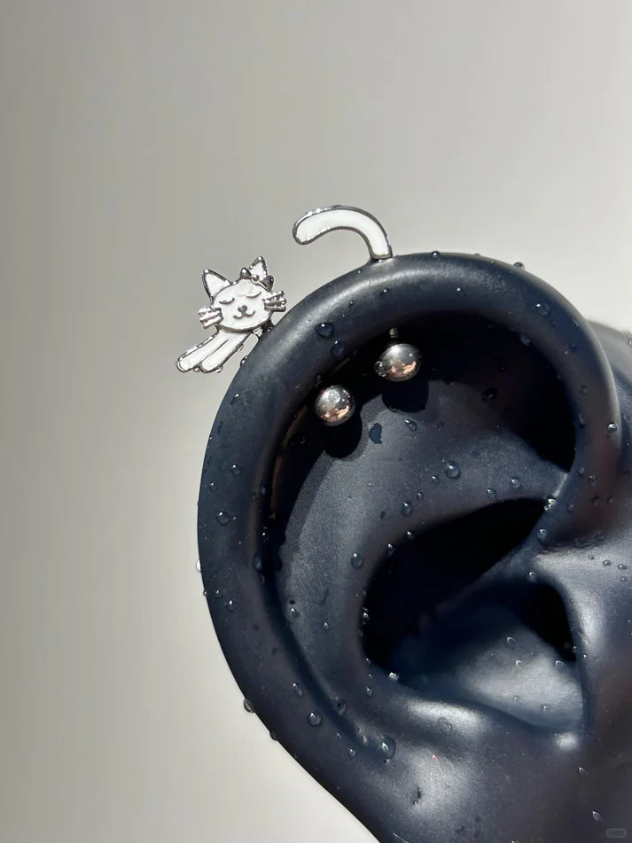 Lazy Paws Vertical Helix Earrings