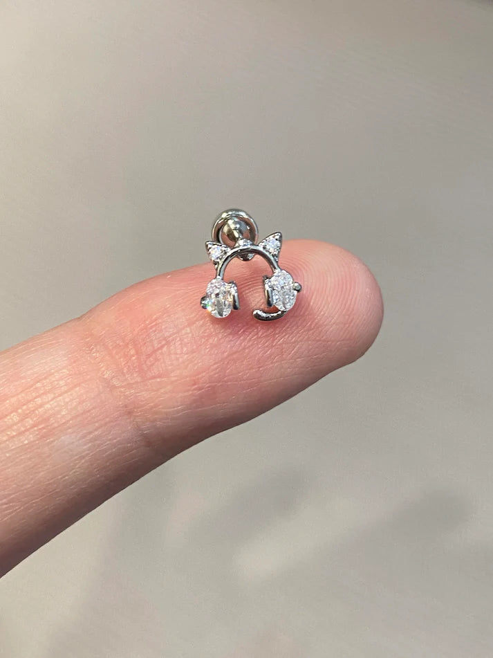 Kitty Headphones Helix Earrings