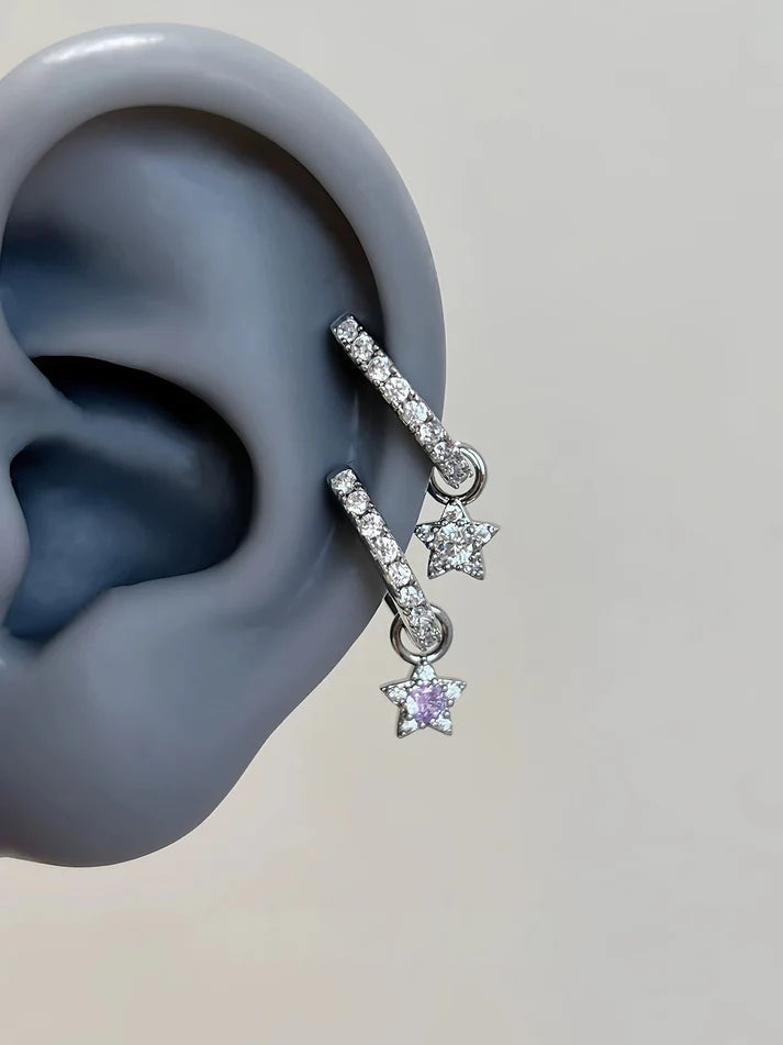Star Veil Helix Earrings