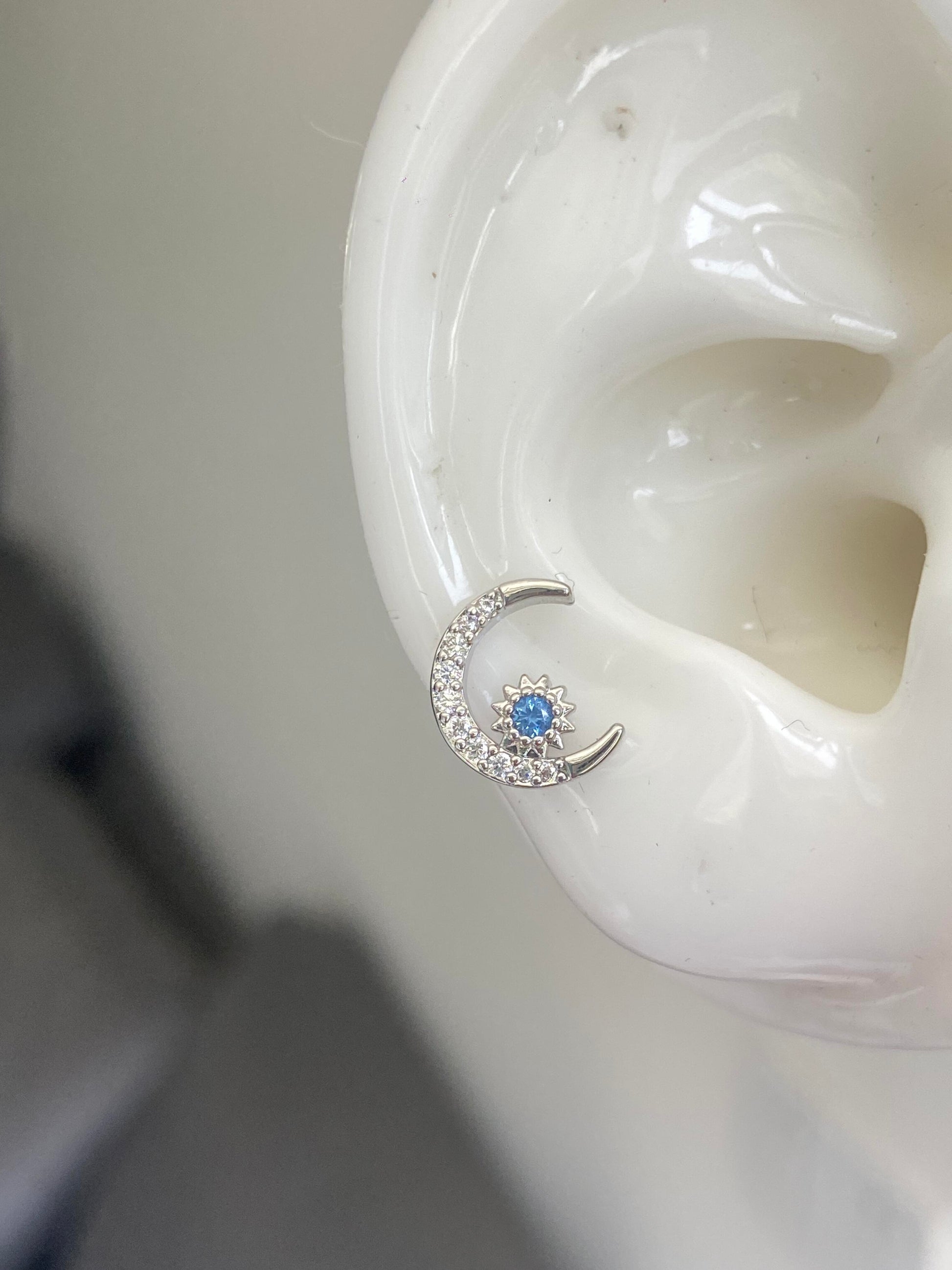 Blue Moonbeam Helix Earrings