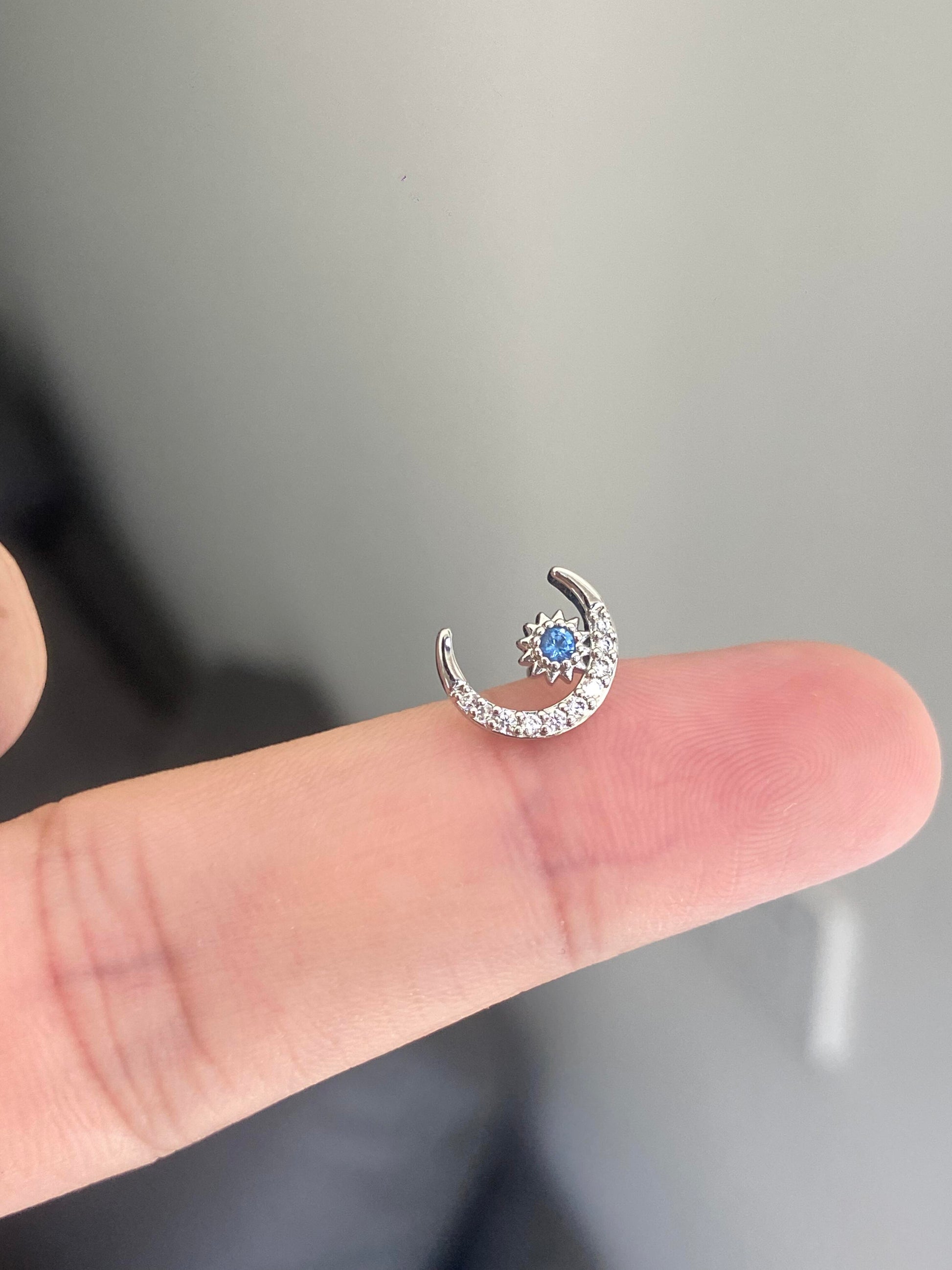 Blue Moonbeam Helix Earrings