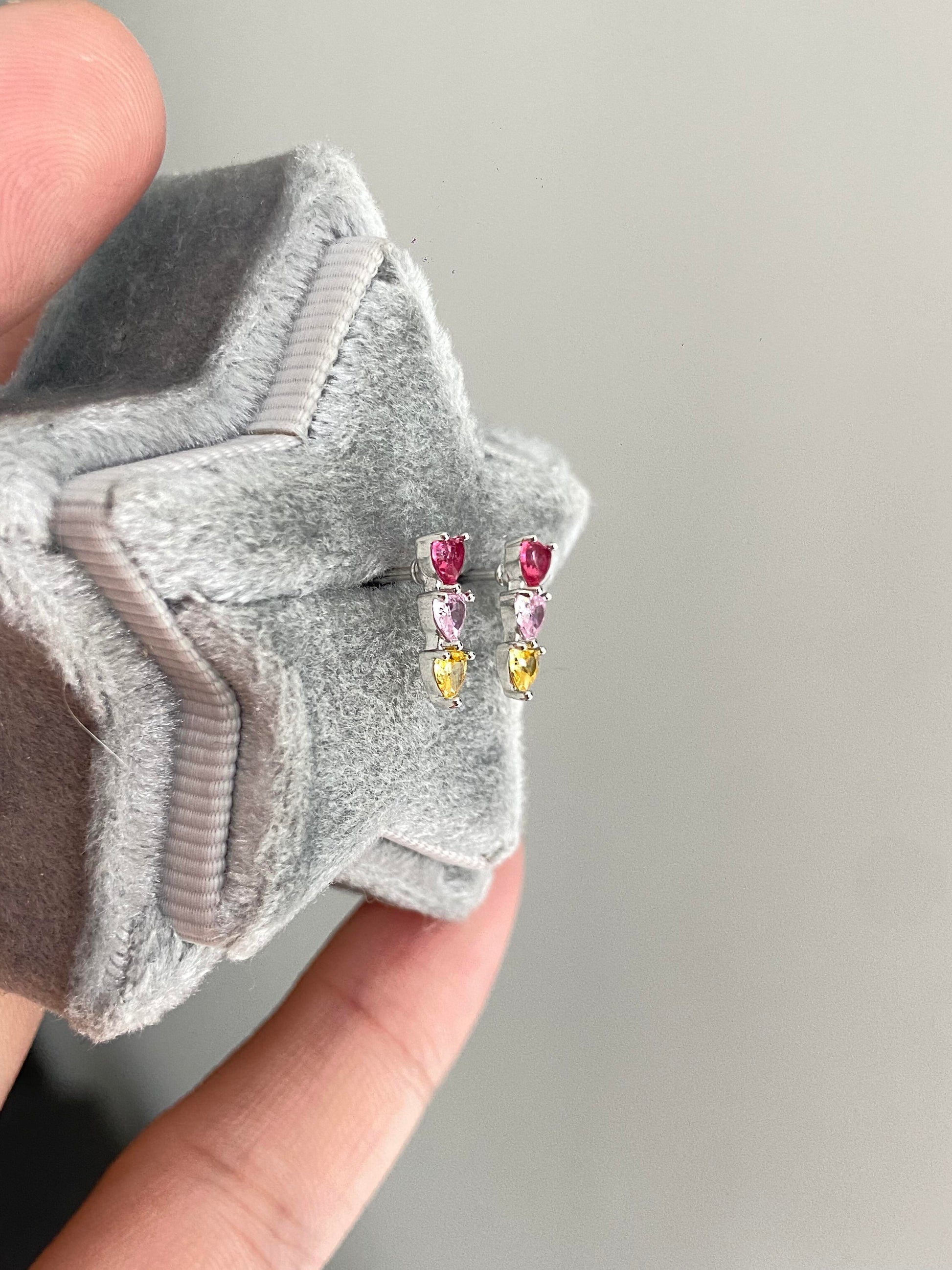 Colourful Hearts Helix Earrings