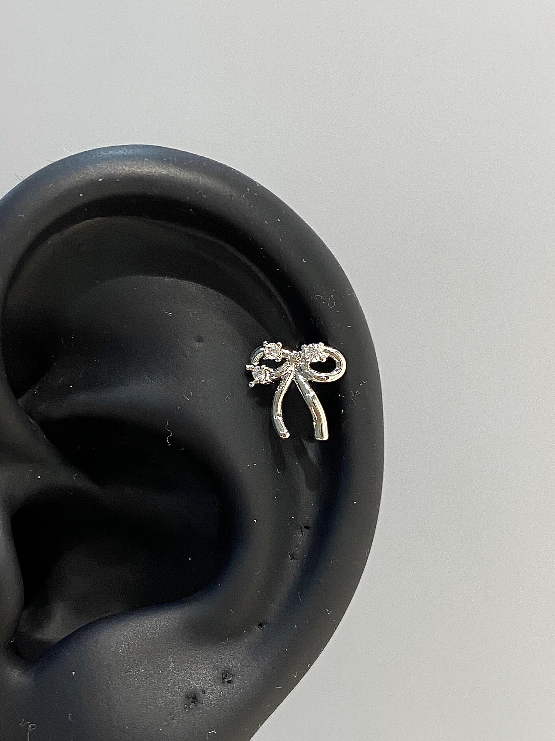 Sparkly Ribbon Helix Earrings