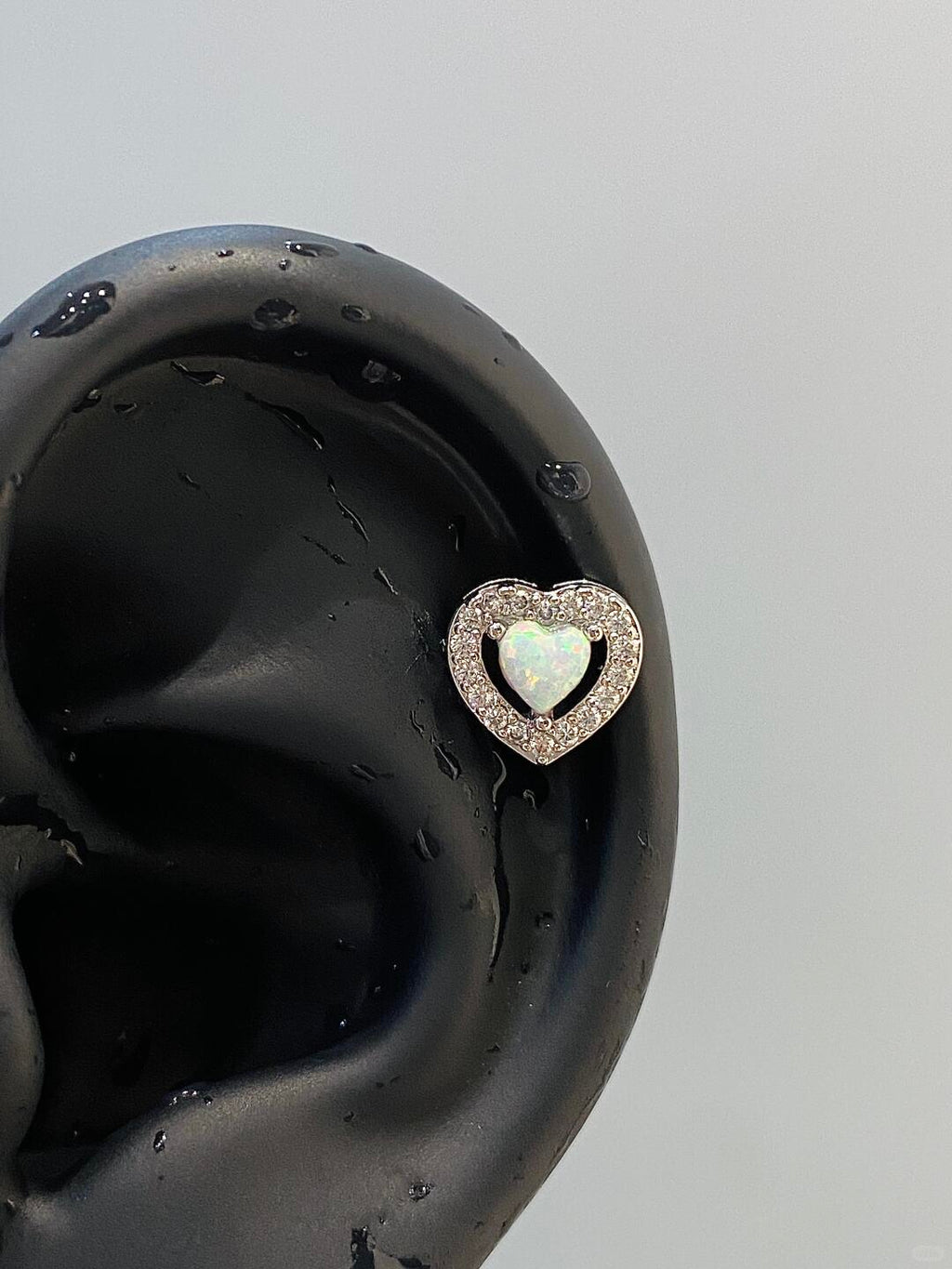 Frosted Heart Helix Earrings