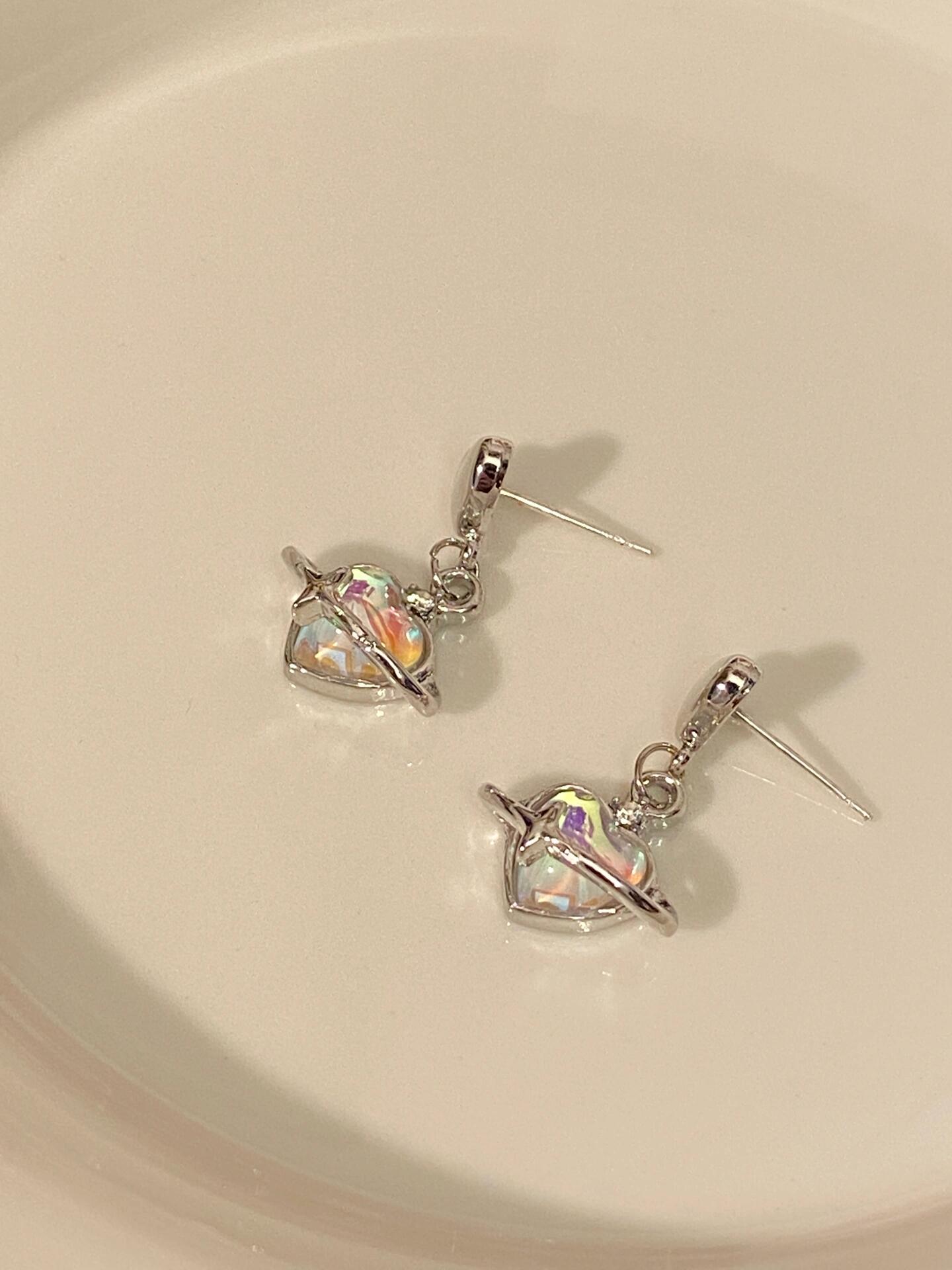 Interstellar Heart Helix Earrings