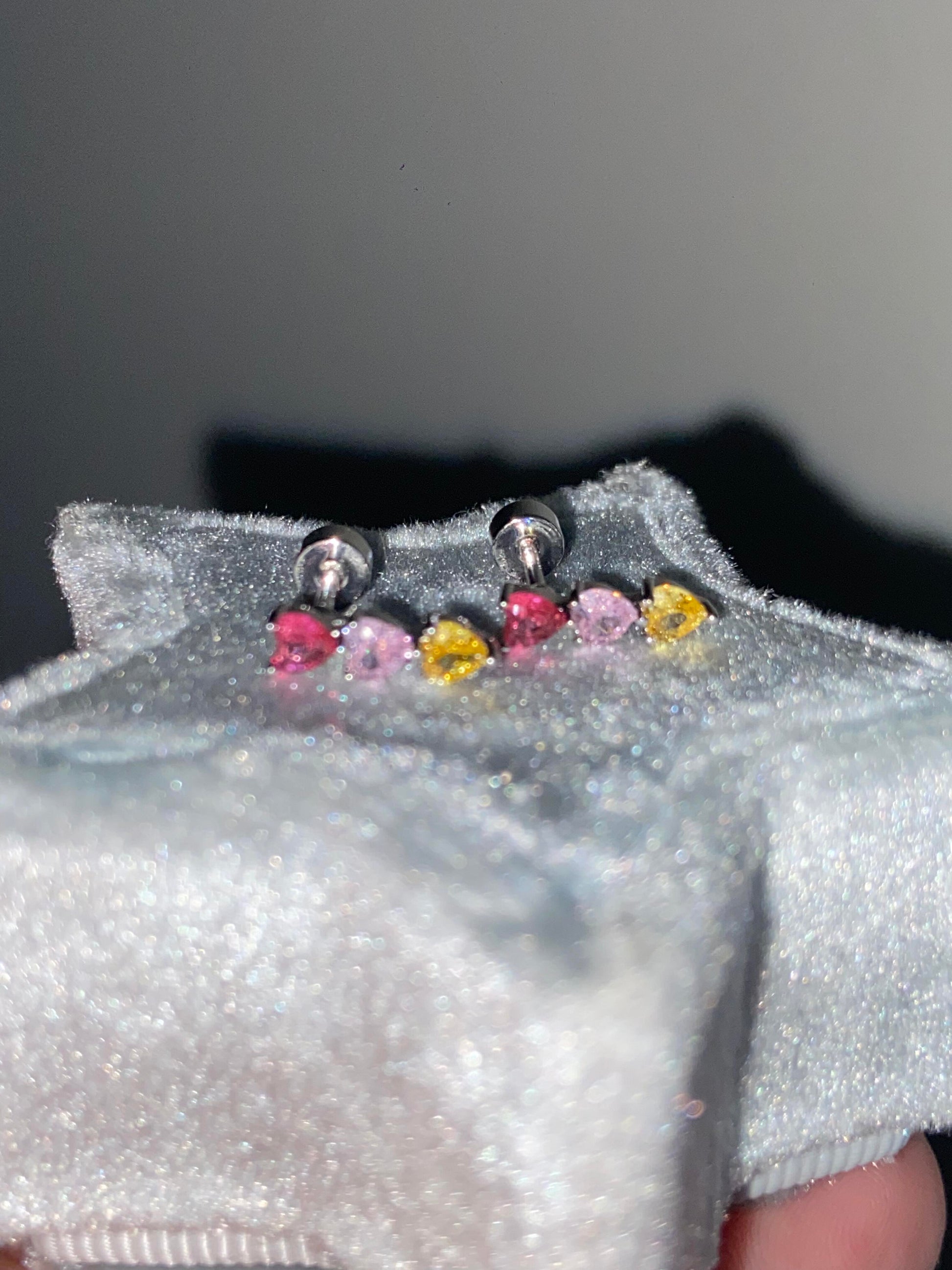 Colourful Hearts Helix Earrings