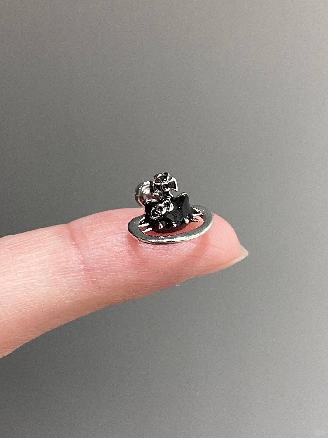 3D Saturn Kitty Helix Earrings