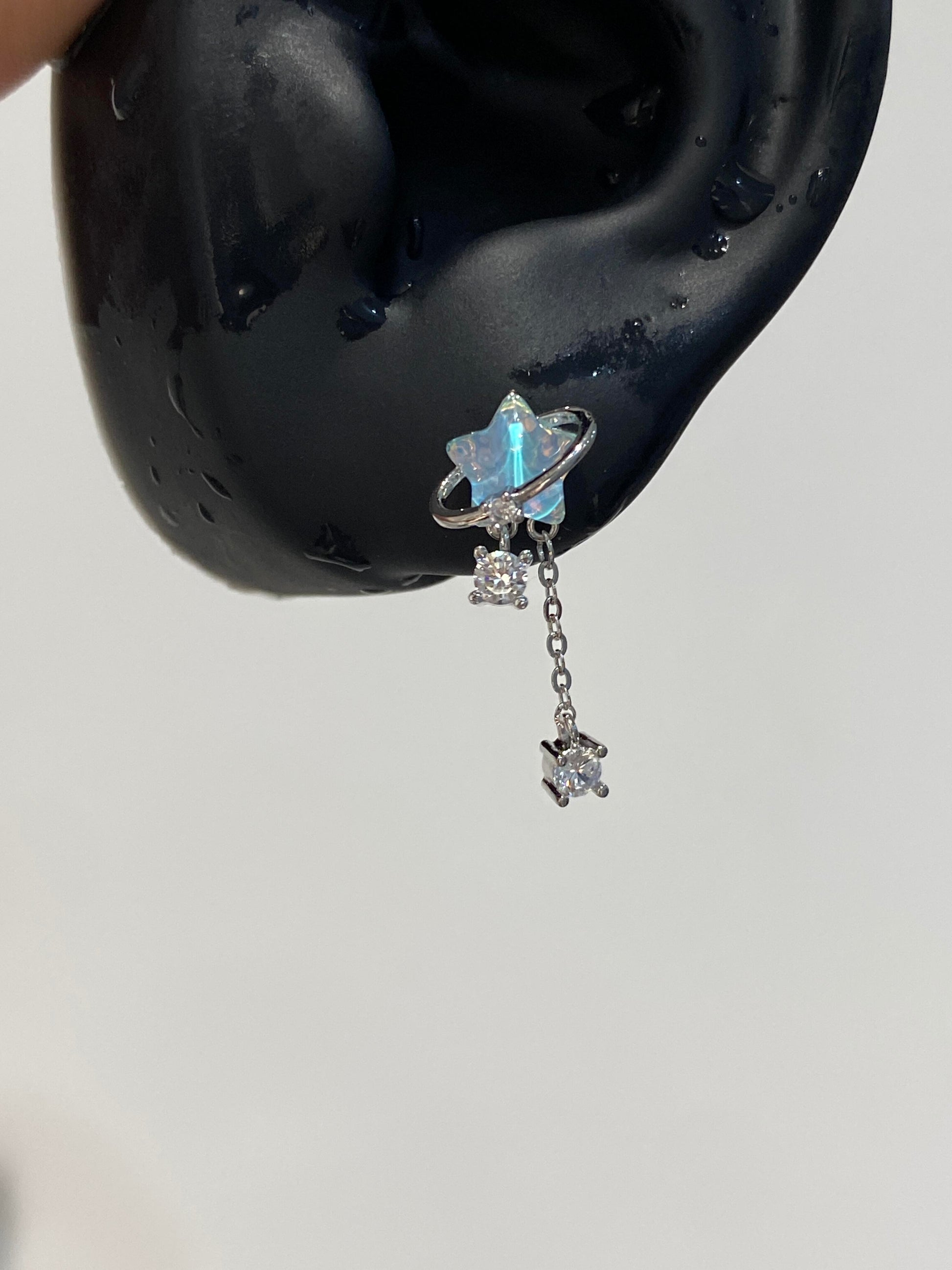 Sapphire Star Helix Earrings