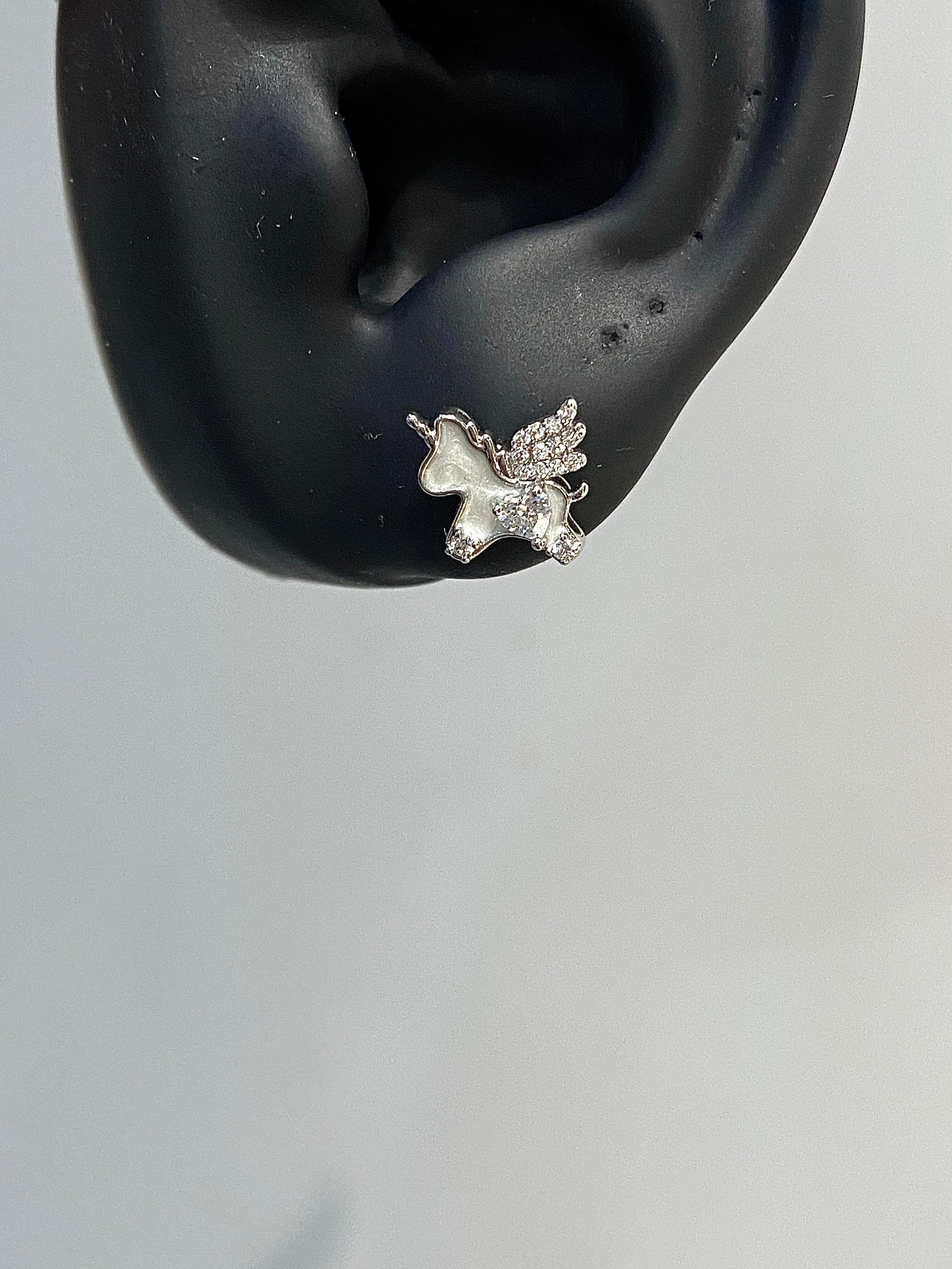 Flying Unicorn Helix Earrings