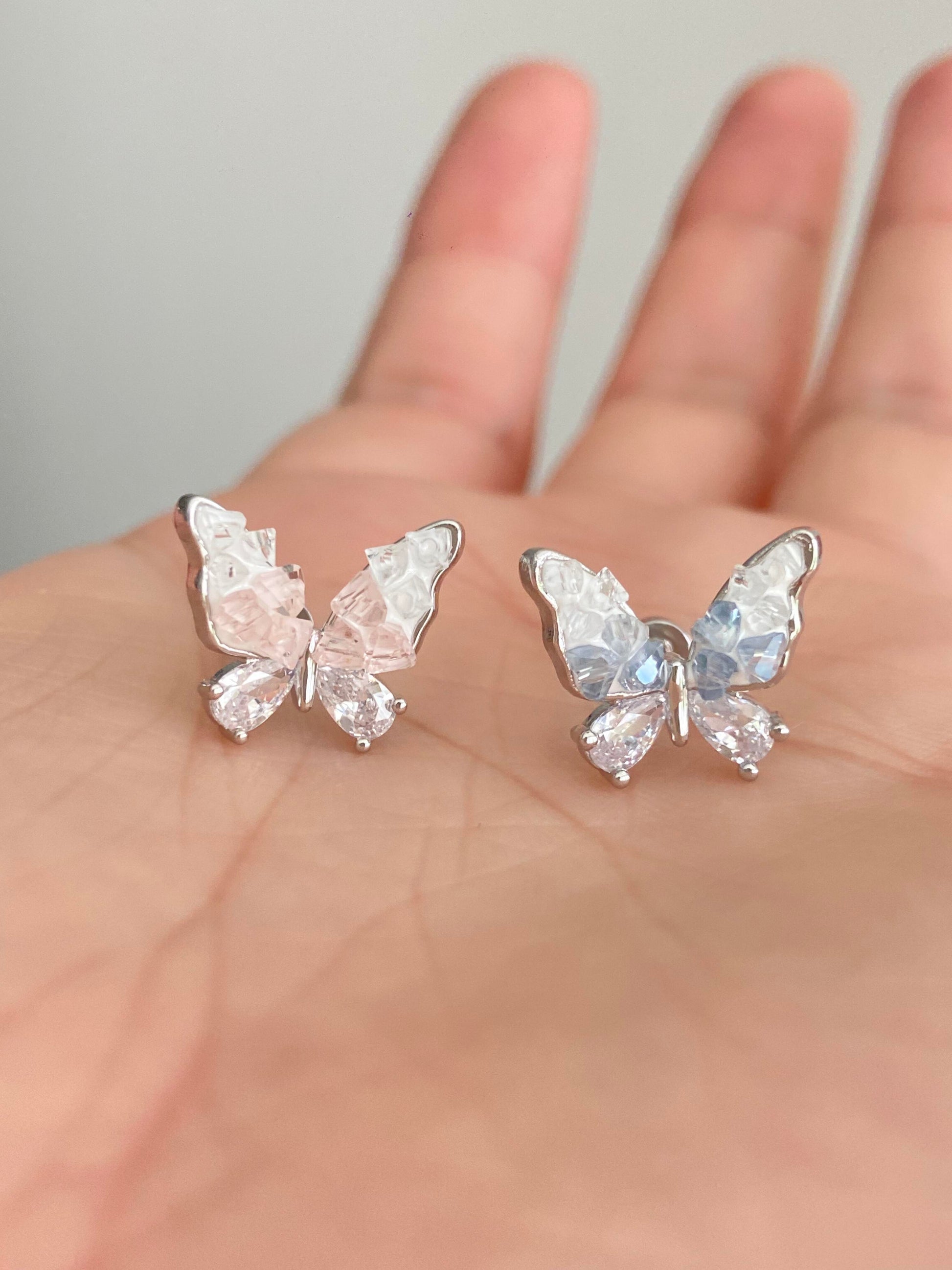 Crystal Butterfly Helix Earrings