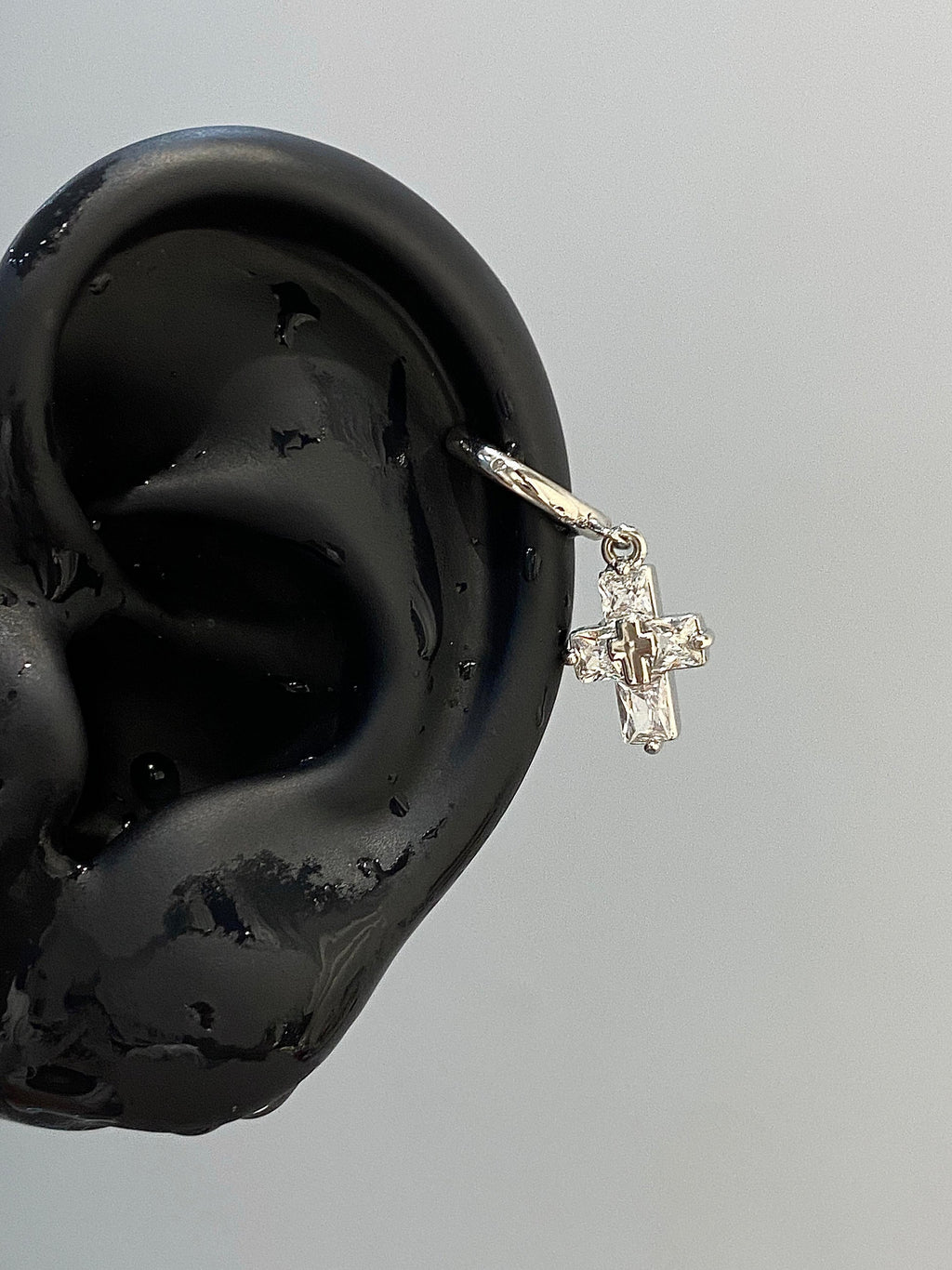 Crystal Cross Helix Earrings