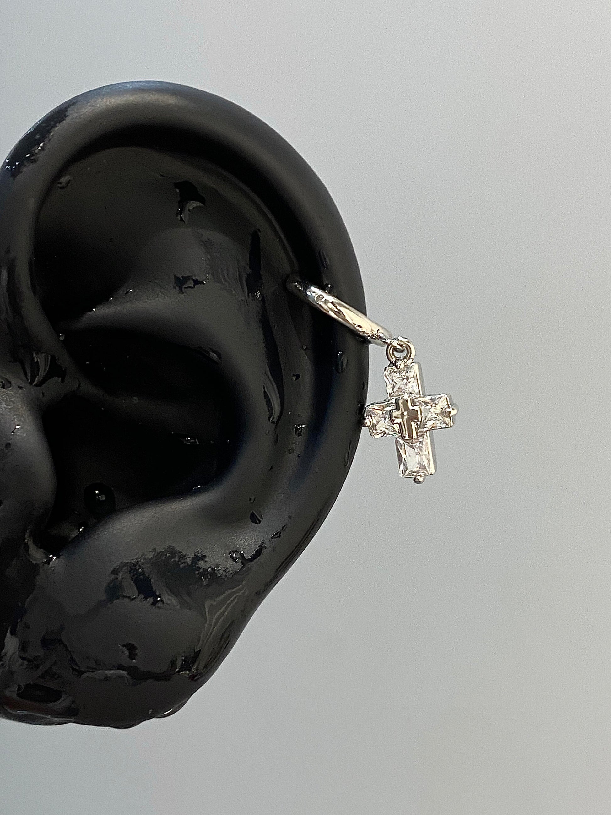 Crystal Cross Helix Earrings