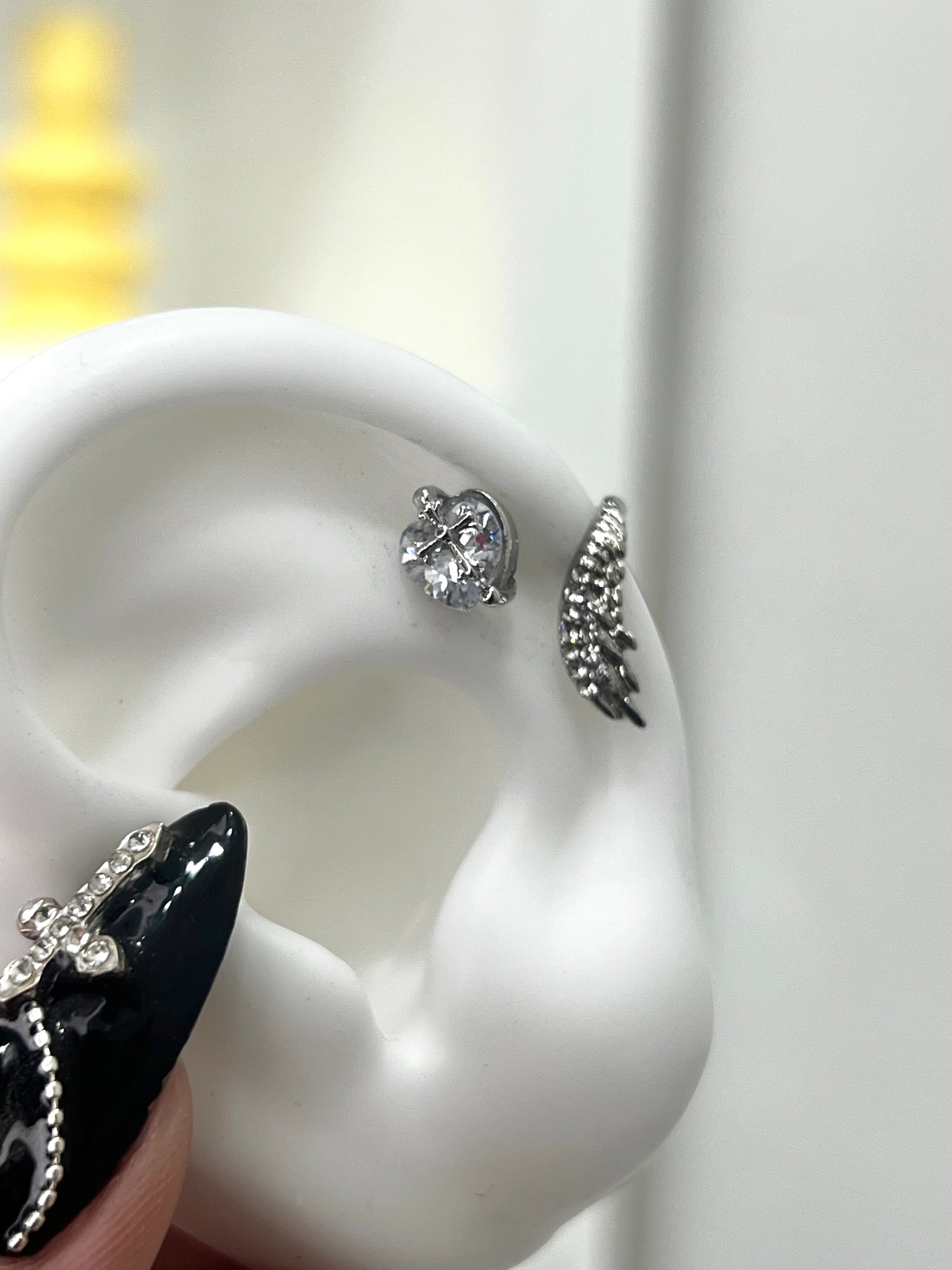 Heart Wings Helix Earrings