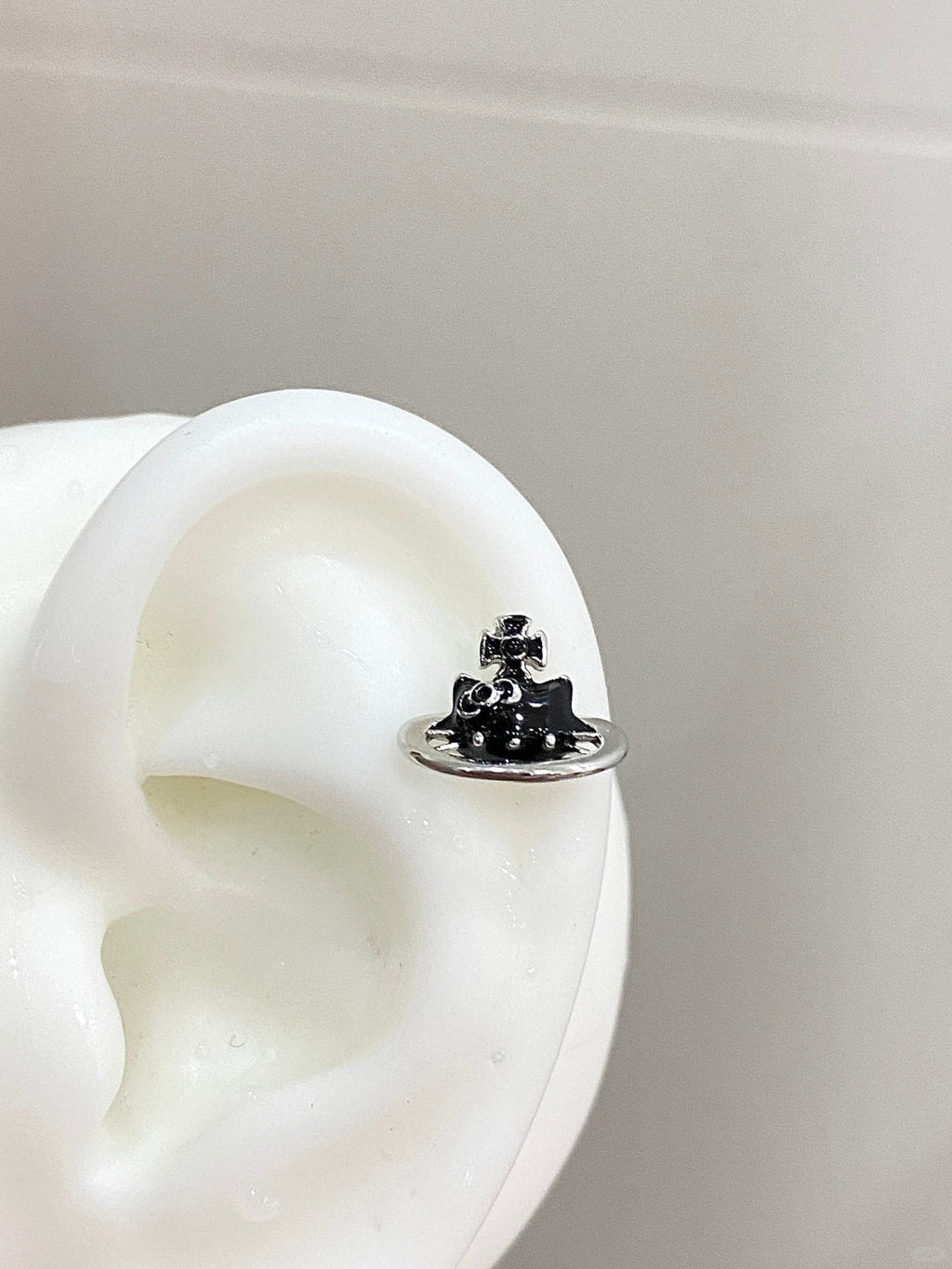 3D Saturn Kitty Helix Earrings