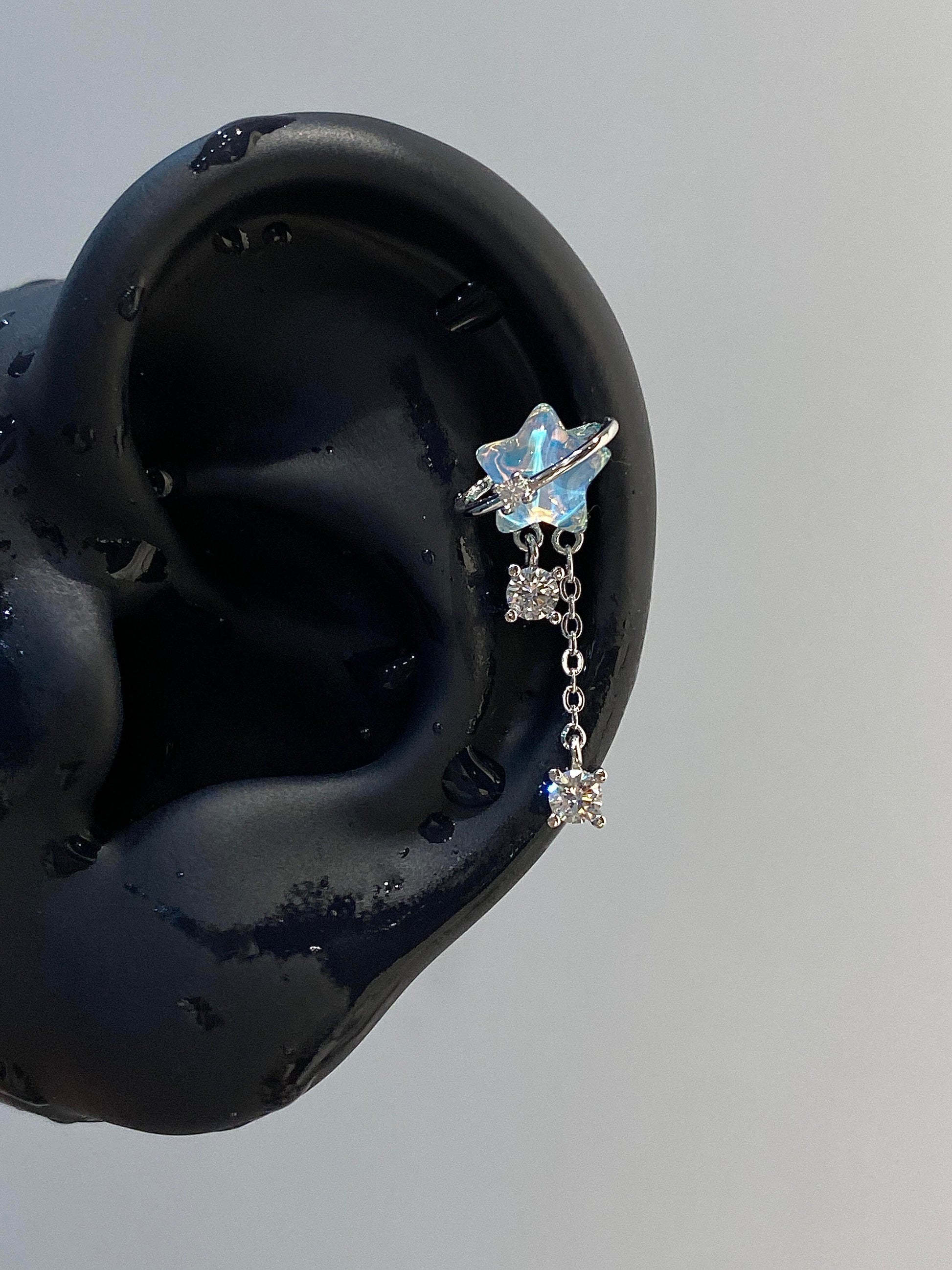Sapphire Star Helix Earrings